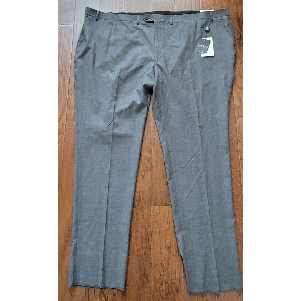 NWT Ralph‎ Lauren Black Label Men's Dress Unhemmed Slacks Gray Pants Sz 56 Waist